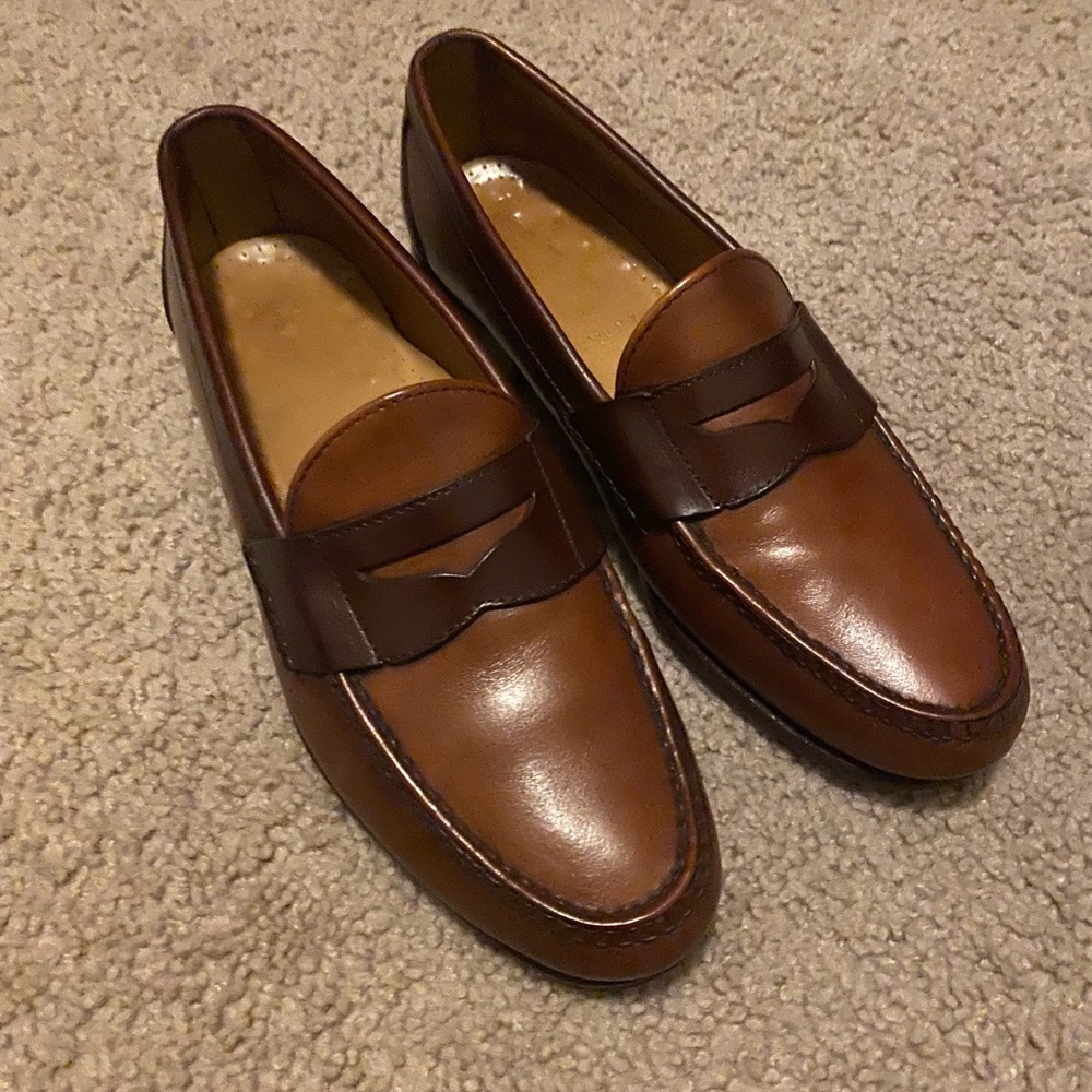 Allen Edmonds Brandon Penny Loafers 8D Brown & Tan